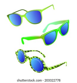 Hipster sunglasses set sun cool