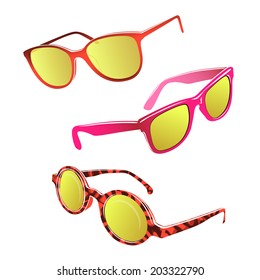 Hipster sunglasses set sun cool