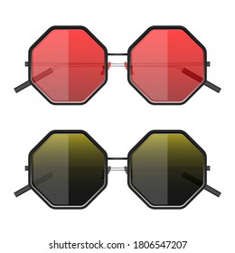 Hipster sunglasses vector design illustration isolated on white background