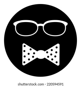 Hipster symbol icon on white, vector illustration.