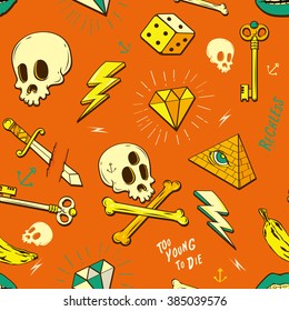 Hipster Tattoo seamless pattern