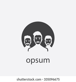 hipster team cut identity template icon design element
