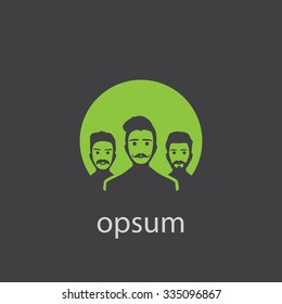 hipster team cut identity template icon design element