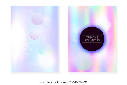 Textura Hipster. Fondo del Arcoiris. Presentación Purple Tech. Vector redondo. Diseño holográfico. Elementos de negocios ligeros. Volante dinámico. Puntos simples. Violet Hipster Textura
