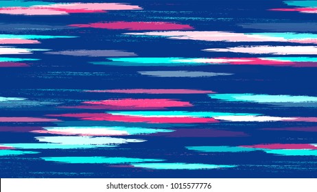 Hipster Texture with Strokes and Stripes. Hand Painted Fashion Seamless Pattern. Painted Watercolor Style Texture. Fabric, Fashion Print Design Pattern.