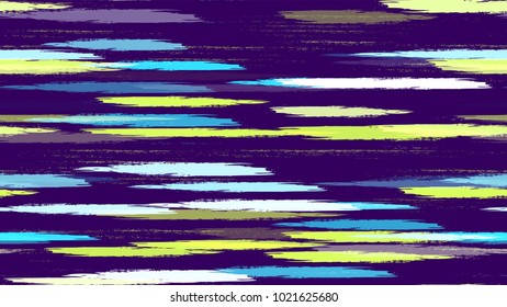 Hipster Texture with Strokes and Stripes. Hand Painted Fashion Seamless Pattern. Paint Watercolor Style Stripes. Cloth, Linen, Textile Print Design Pattern.