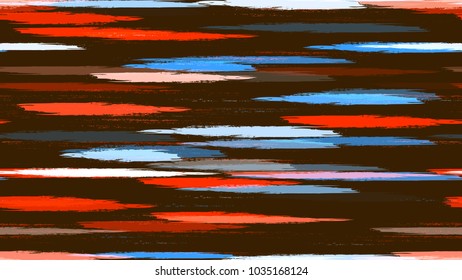 Hipster Texture with Strokes and Stripes. Hand Painted Fashion Seamless Pattern. Holiday, Summer Watercolor Texture. Advertising, Cover Print Design Pattern.