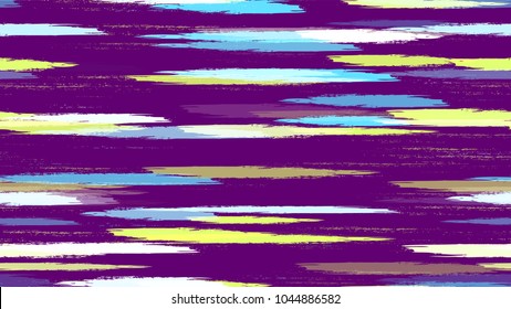 Hipster Texture with Strokes and Stripes. Hand Drawn Fashion Seamless Pattern. Paint Watercolor Style Stripes. Fabric, Fashion Print Design Pattern.