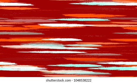 Hipster Texture with Strokes and Stripes. Hand Painted Fashion Seamless Pattern. Dyed Stripes in Watercolor Style. Advertising, Cover Print Design Background.