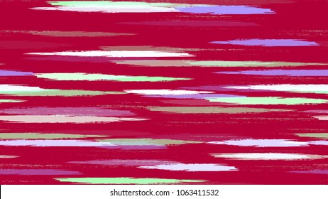 Hipster Texture with Strokes and Stripes. Hand Drawn Fashion Seamless Pattern. Dyed Stripes in Watercolor Style. Advertising, Cover Print Design Background.
