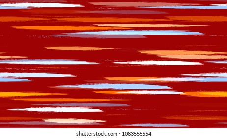 Hipster Texture with Strokes and Stripes. Paintbrush Lines Seamless Pattern. Paint Watercolor Style Stripes. Fabric, Fashion Print Design Pattern.