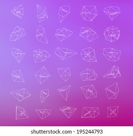 Hipster thin line cosmic background, polygonal triangles and space background