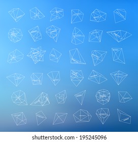 Hipster thin line cosmic background, polygonal triangles and space background
