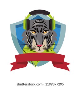 Hipster tiger cool sketch