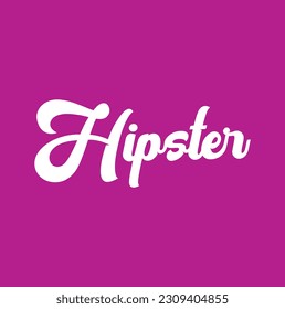 Hipster trendy typeface text on purple background.