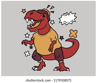 Hipster T-Rex Cartoon