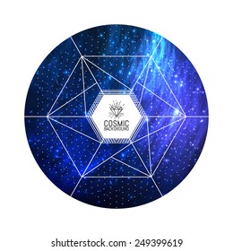 Hipster triangular colorful cosmic background. Vector Illustration for artwork, party flyers, posters, banners