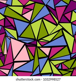 Hipster triangular grid geometric seamless pattern. Minimal triangles polygonal texture. Diamond triangle brochure minimal design for business slide.