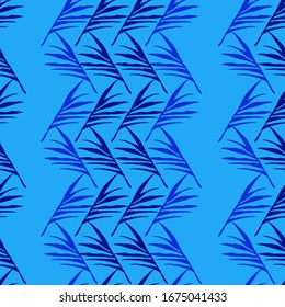 Hipster Tropical Vector Seamless Pattern. Elegant Male Shirt Female Dress Texture. Drawn Floral Background. Nice Summer Fashion. Monstera Feather Banana Leaves Dandelion Tropical Seamless Pattern.