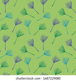 Hipster Tropical Vector Seamless Pattern. Feather Monstera Banana Leaves Dandelion Tropical Seamless Pattern. Fine Summer Textile. Beautiful Male Shirt Female Dress Texture. Doodle Floral Background.