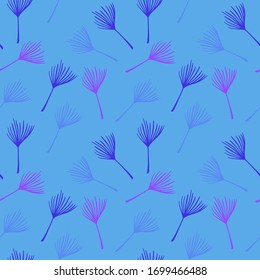 Hipster Tropical Vector Seamless Pattern. Drawn Floral Background. Cool Summer Fabrics. Elegant Male Shirt Female Dress Texture. Dandelion Feather Banana Leaves Monstera Tropical Seamless Pattern.