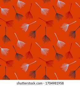 Hipster Tropical Vector Seamless Pattern. Painted Floral Background. Cool Summer Fashion. Elegant Male Shirt Female Dress Texture. Feather Monstera Dandelion Banana Leaves Tropical Seamless Pattern.