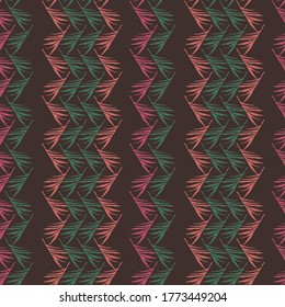 Hipster Tropical Vector Seamless Pattern. Nice Summer Fashion. Doodle Floral Background. Monstera Feather Dandelion Banana Leaves Tropical Seamless Pattern. Elegant Male Shirt Female Dress Texture.