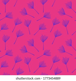 Hipster Tropical Vector Seamless Pattern. Feather Dandelion Monstera Banana Leaves Tropical Seamless Pattern. Beautiful Male Shirt Female Dress Texture. Doodle Floral Background. Fine Summer Fashion.