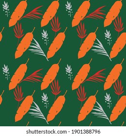 Hipster Tropical Vector Seamless Pattern. Beautiful Male Shirt Female Dress Texture. Nice Summer Fabrics. Doodle Floral Background. Banana Leaves Monstera Dandelion Feather Tropical Seamless Pattern.
