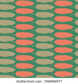 Hipster Tropical Vector Seamless Pattern. Feather Dandelion Banana Leaves Monstera Tropical Seamless Pattern. Beautiful Male Shirt Female Dress Texture. Drawn Floral Background. Fine Summer Fabrics.