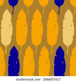 Hipster Tropical Vector Seamless Pattern. Chic Summer Fabrics. Banana Leaves Dandelion Monstera Feather Tropical Seamless Pattern. Beautiful Male Shirt Female Dress Texture. Doodle Floral Background.