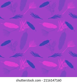 Hipster Tropical Vector Seamless Pattern. Nice Summer Fabrics. Banana Leaves Feather Monstera Dandelion Tropical Seamless Pattern. Elegant Male Shirt Female Dress Texture. Painted Floral Background.