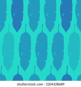 Hipster Tropical Vector Seamless Pattern. Fine Summer Fabrics. Painted Floral Background. Beautiful Male Shirt Female Dress Texture. Feather Monstera Dandelion Banana Leaves Tropical Seamless Pattern.