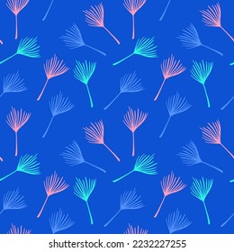 Hipster Tropical Vector Seamless Pattern. Doodle Floral Background. Beautiful Male Shirt Female Dress Texture. Banana Leaves Monstera Dandelion Feather Tropical Seamless Pattern. Chic Summer Fashion.