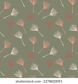 Hipster Tropical Vector Seamless Pattern. Beautiful Male Shirt Female Dress Texture. Drawn Floral Background. Dandelion Monstera Banana Leaves Feather Tropical Seamless Pattern. Chic Summer Fashion.