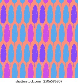 Hipster Tropical Vector Seamless Pattern. Painted Floral Background. Cool Summer Fashion. Feather Dandelion Banana Leaves Monstera Tropical Seamless Pattern. Beautiful Male Shirt Female Dress Texture.