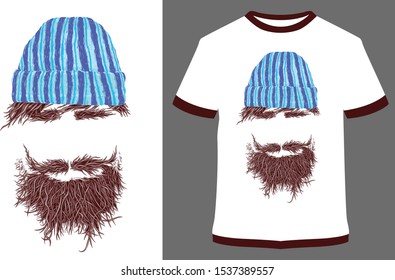 Hipster T-shirt design - Vector graphic, typographic poster, vintage, label, badge, logo, icon or t-shirt