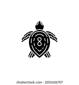 Hipster turtle with infinity symbol illustration. Vector graphics for t-shirt prints and other uses.