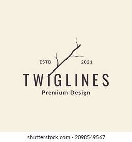 hipster twig dry logo design vector graphic symbol icon sign illustration creative idea