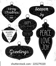 Hipster Typography Christmas design elements - labels, emblems and decorative elements