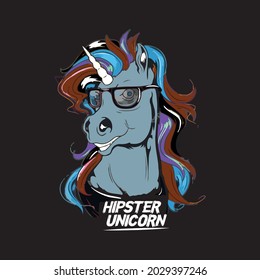 Hipster Unicorn Slogan T Shirt Design