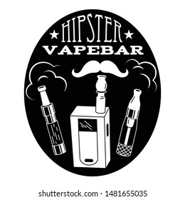 Hipster vape bar logo. Simple illustration of hipster vape bar vector logo for web design isolated on white background