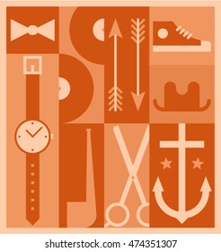 Hipster, vector background