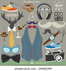 Hipster vector elements. 2