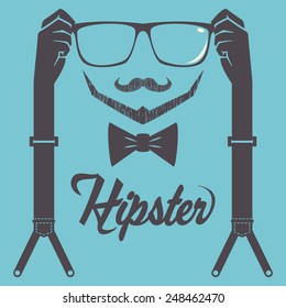 Hipster, vector illustration concept, retro style