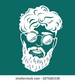 Hipster vector image silhouette logo