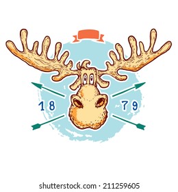 hipster vector label