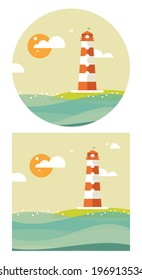 hipster vector lighthouse flat style. eps10