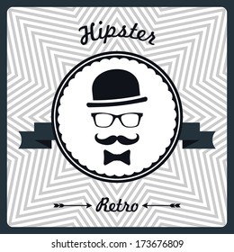 Hipster vintage background with man face silhouette