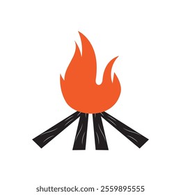 Hipster vintage bonfire logo design. Logo for camping, adventure wildlife, campfire.